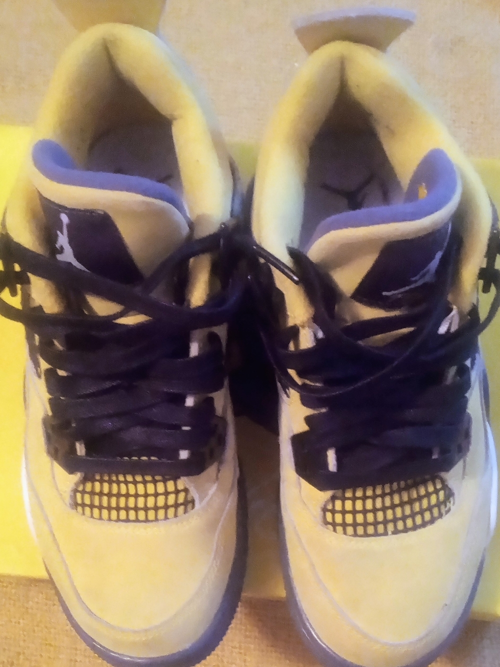 Jordan Retro Kids Shoe Box with Yellow and Gray And Black Accents